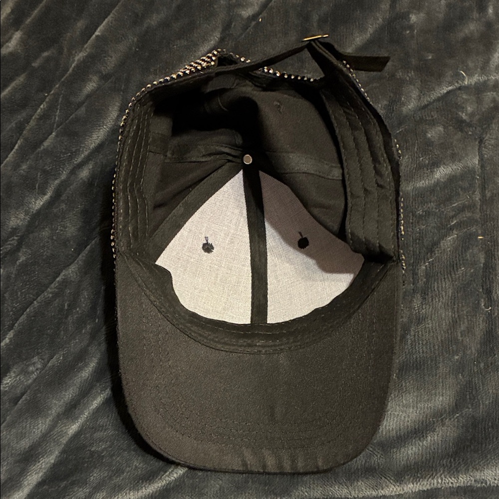 Stylish Black Rhinestone Cap - Picture 2 of 3